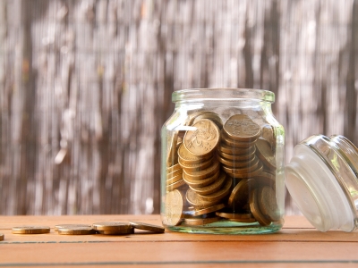 Coins in a jar