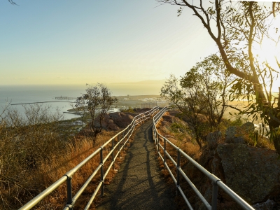 Image of narrow path at sunrise